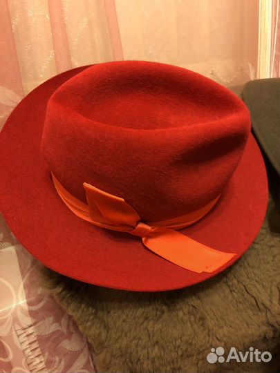 Женские шляпки новые фетр драп натуральная кожа