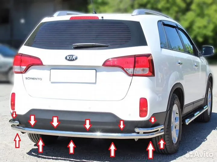 Защита заднего бампера Kia Sorento XM 2013- 2021