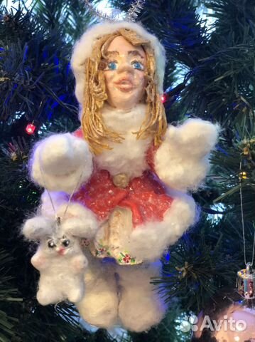 Ватная елочная игрушка