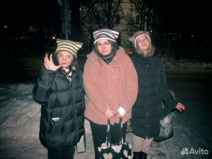 Шапочка с ушками cat beanie