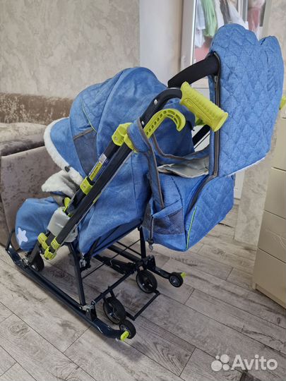 Детские санки коляска nika 7-7