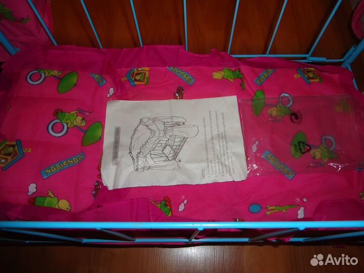 Кроватка кукольная с балдахином 