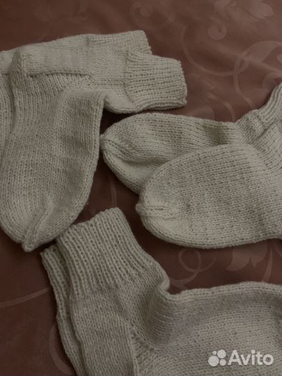 Носки шерстяные вязаные