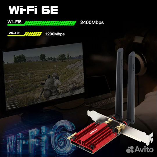 WiFi 6E + BT 5.2 Intel AX210 Fenvi Axe3000 Новый