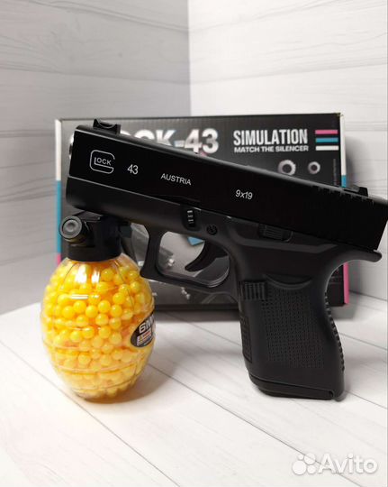 Детский пистолет металлический Glock43