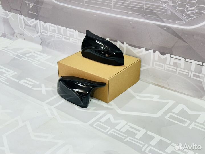 Накладки зеркал BMW X5 E70 X6 E71, М стиль, глянец