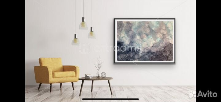 Нежная спокойная картина чернилами 1000*700