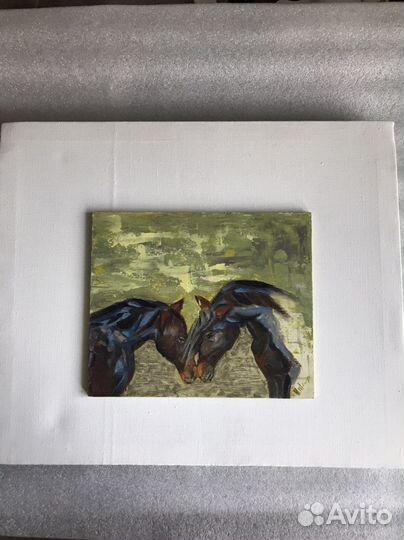 Картина маслом лошади. 18х22