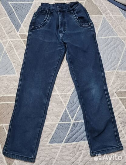 Продам джинсы синие утеплённые