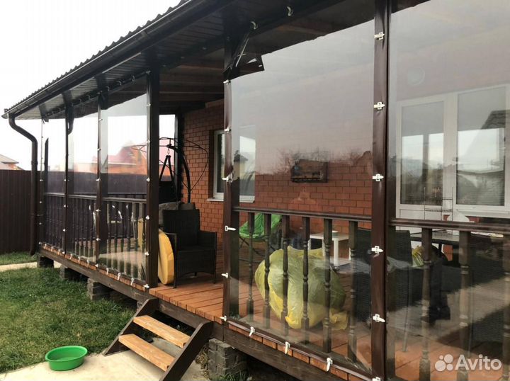 Мягкие окна для террас и беседок с установкой