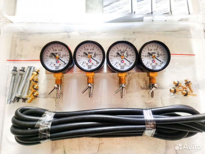 Синхронизатор карбюраторов бюджетный с кейсом