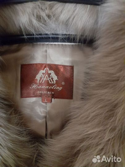 Полушубок из мутона,с воротником из песца