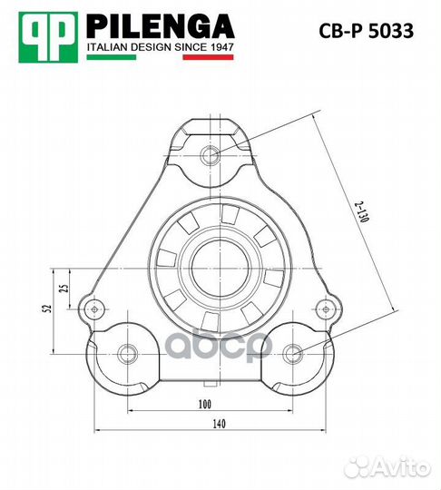 Опора верхняя передней стойки левая без п/ш BOX