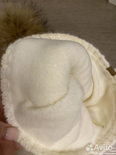Зимняя шапка с натуральным помпоном