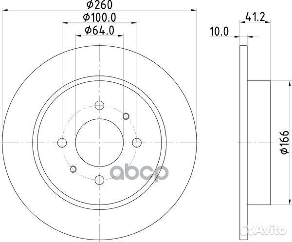 Диск тормозной зад ND3041 ND3041 nisshinbo
