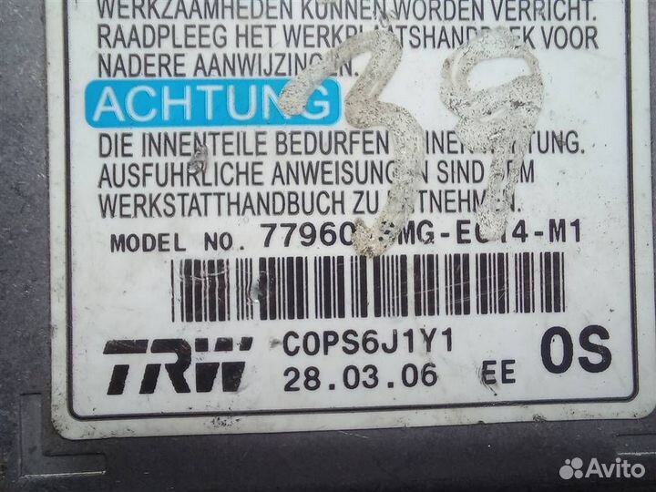 Блок управления AIR BAG honda Civic 5D FK viii 20