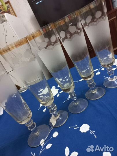 Фужеры цветное стекло СССР