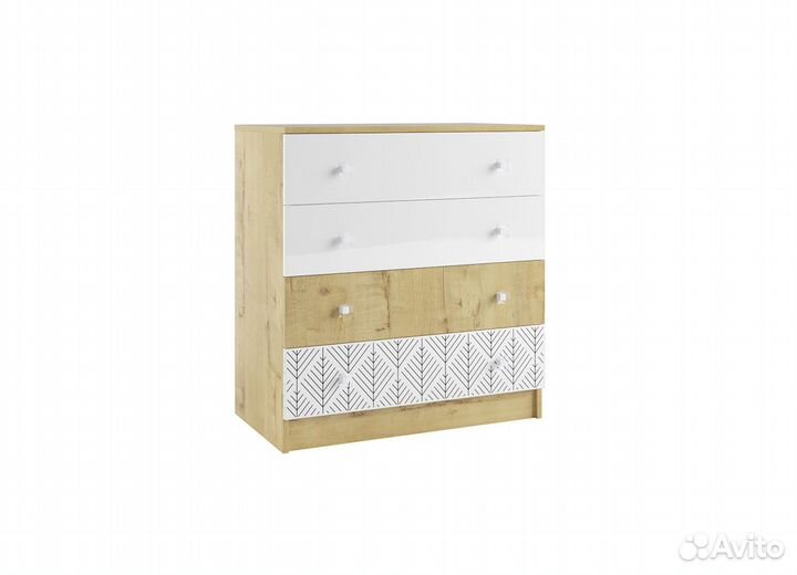 Модульная детская Сканди Белый глянец/Дуб Бунратти