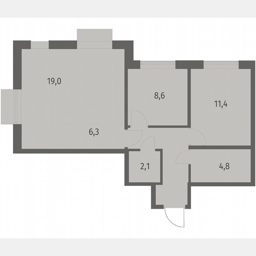 3-к. квартира, 59,6 м², 3/12 эт.