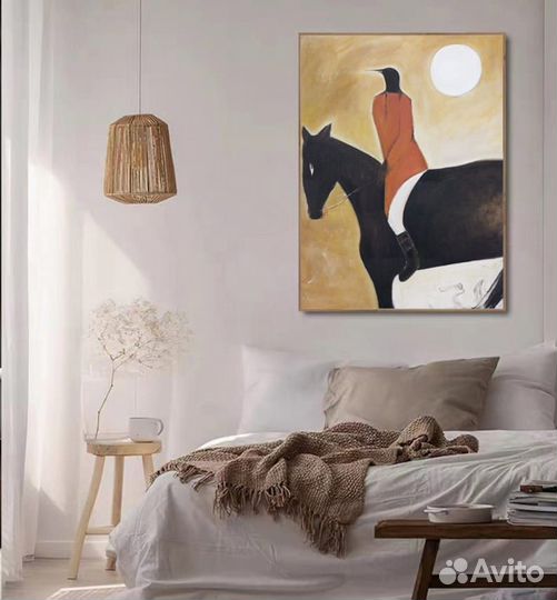 Картина маслом на холсте на стену лошадь