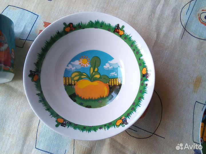 Детский набор посуды, большое сервировочное блюдо