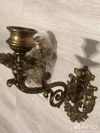 Подсвечник настенный «Барокко», бронза. Италия