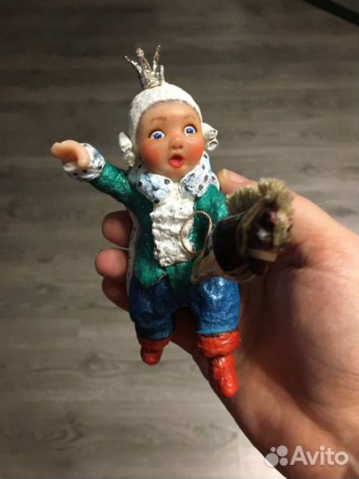 Ёлочные игрушки из ваты ручной работы