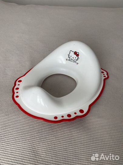 Детская накладка на унитаз белая hello kitty
