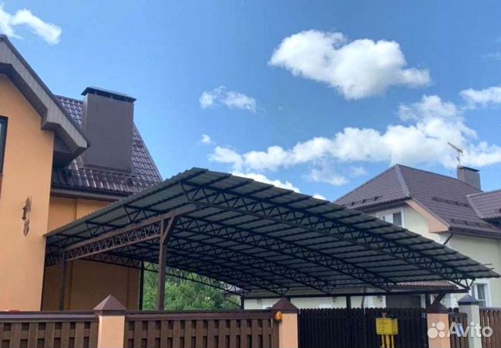 Изготовление навеса, бесплатная доставка КАД