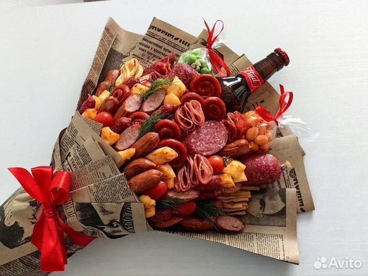 Мужские съедобные букеты. Мясной букет