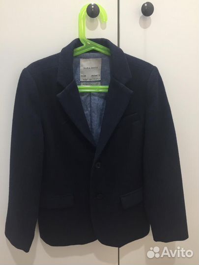 Тёплый пиджак zara boys (Шерсть) для малч. 7-8 л