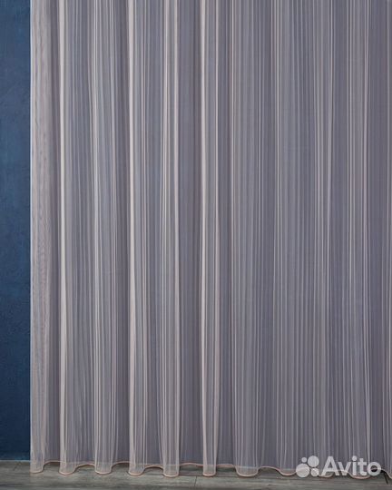 Тюль Плиссе пудра готовый на окна пошив