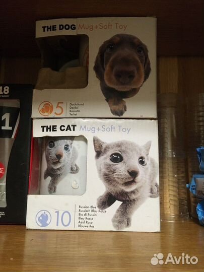 Кружки в коробках The cat и the dog