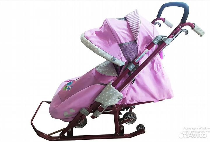 Санки коляска Ника 7-4 (возраст 0+) с 6 колесами