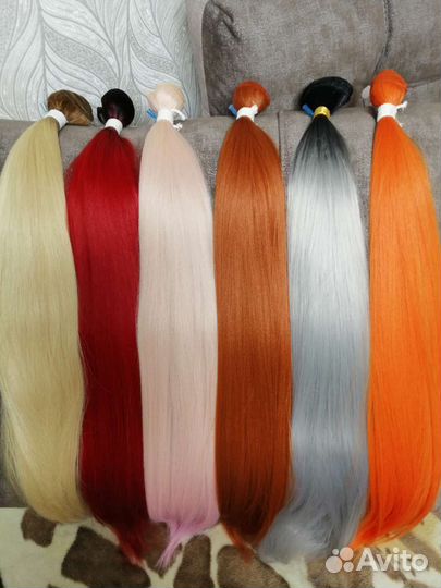 Биопротеиновые, цветные. Волосы для наращивания