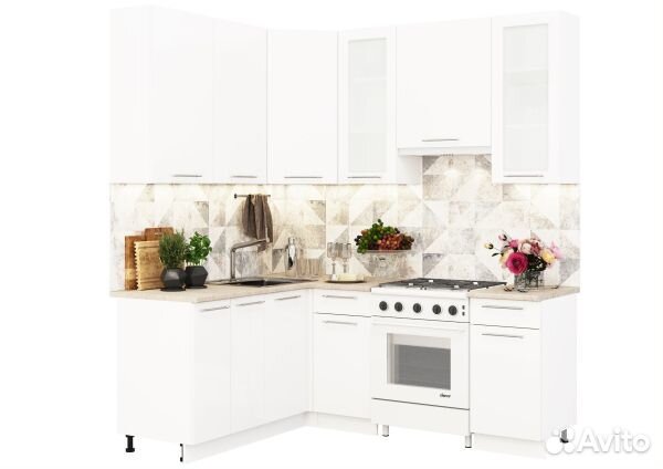 Модульная кухня Олива металлик 1,6х2,0 м (Н)