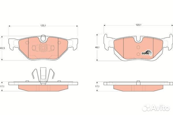 Колодки тормозные дисковые задние TRW GDB1626