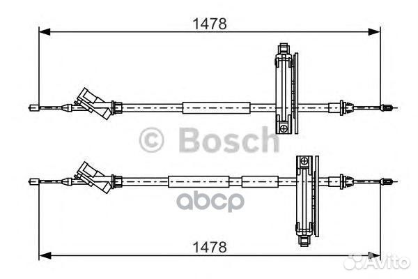 Трос стояночного тормоза зад прав/лев 19874
