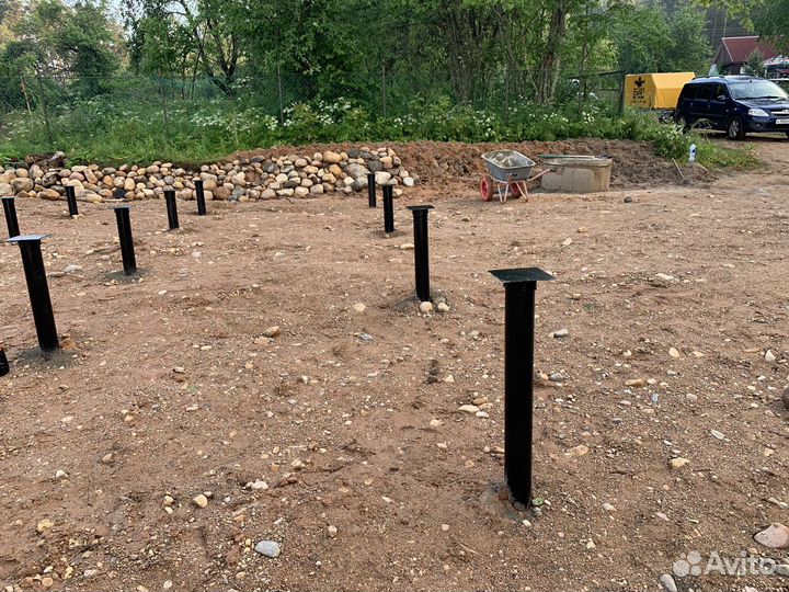 Винтовые сваи под баню Монтаж свайного фундамента