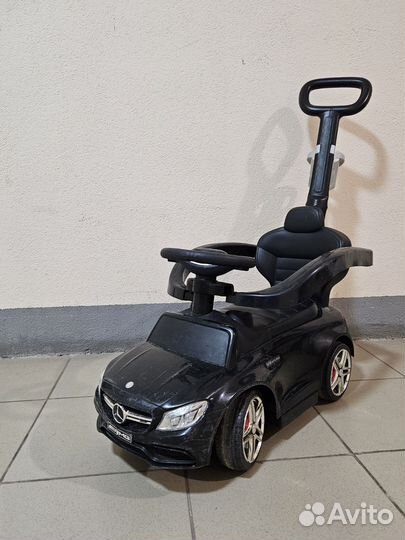 Детская машинка каталка с ручкой BabyCare mercedes