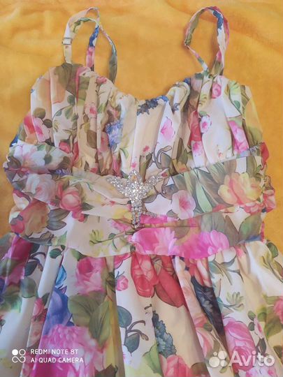 Платье-сарафан с накидкой для девочки новое