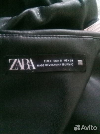 Юбка кожаная zara 44 р-р