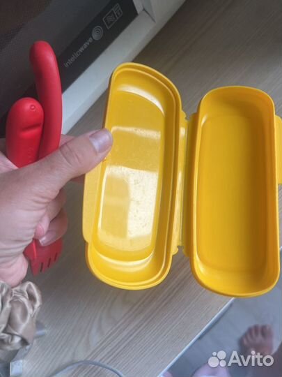 Tupperware набор детский ложка, вилка в контейнере