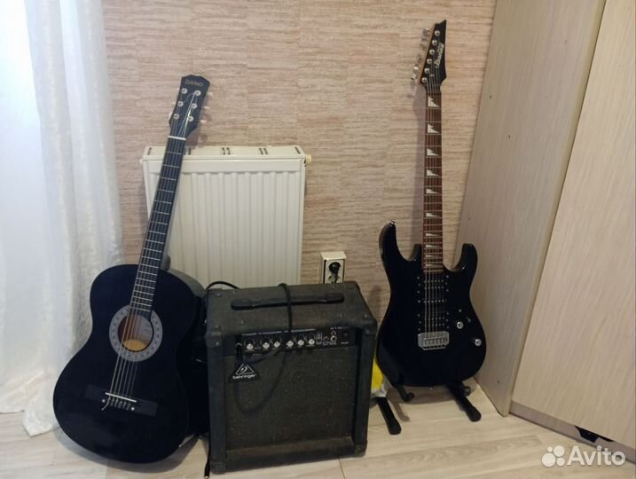 Электрогитара с комбиком бу