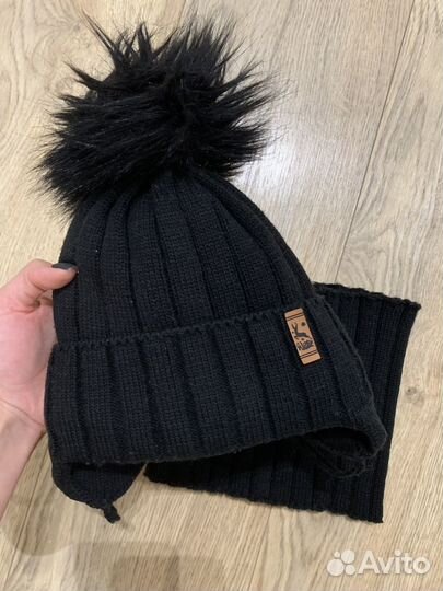 Комплект шапка со снудом для малыша