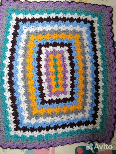 Плед покрывало вязаный ручная работа