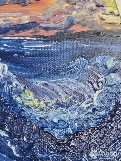 Картина маслом на холсте «Волна»