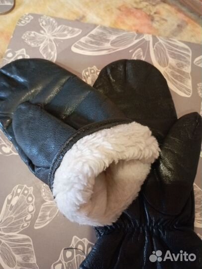 Варежки кожаные