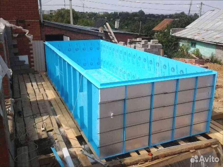 Прямоугольный бассейн пластиковый