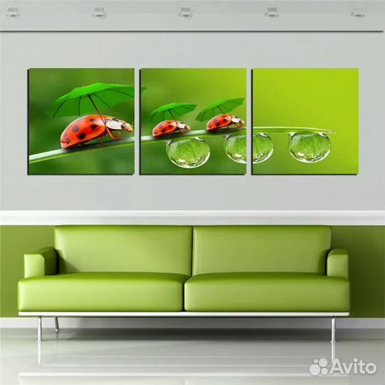 Набор картин с божьей коровкой